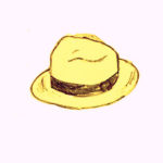 クラウンの浅いパナマ帽のイラスト
